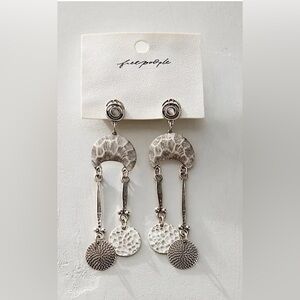 NWT Free people Back To Brooklyn Dangle Earrings in Silver